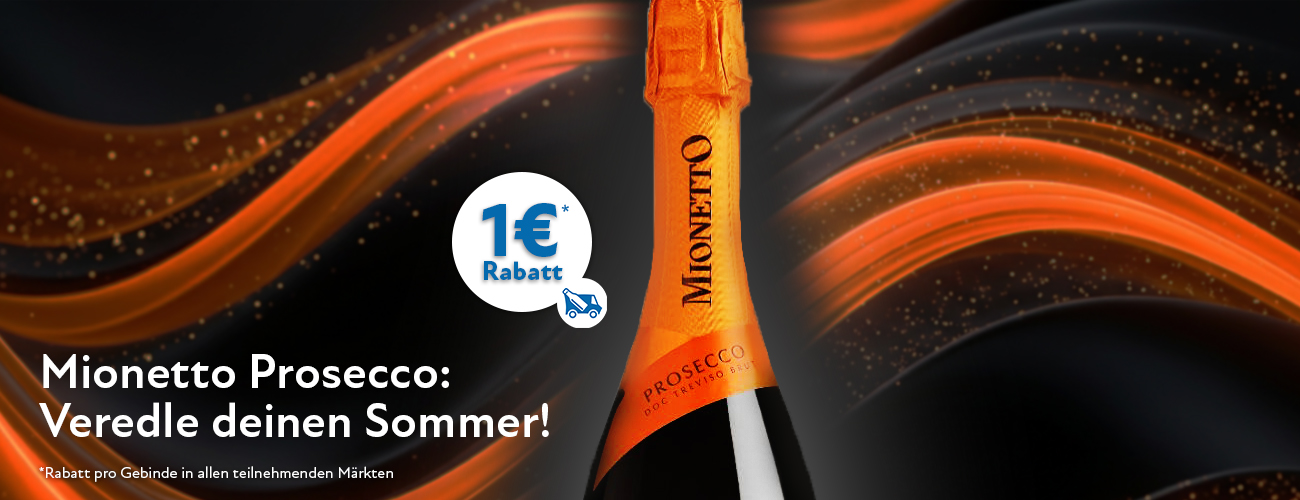 Mionetto Prosecco Rabattaktion 1 Euro - KW 34 und 35 in 2026